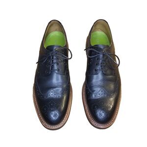 Oliver Sweeney Meadows Men UK Size 11 Black Leather Wingtip Dress Shoe Excellent
